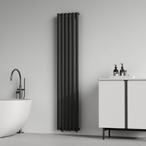 Radiador de tubo de diseño Nore Negro 180x36cm Monocapa 707W [neu.haus]