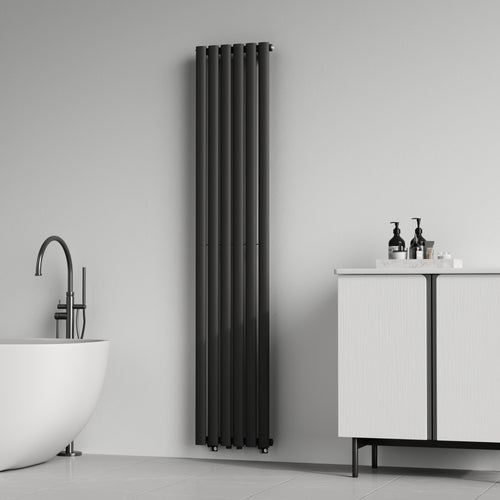 Radiador de tubo de diseño Nore Negro 180x36cm Monocapa 707W [neu.haus]