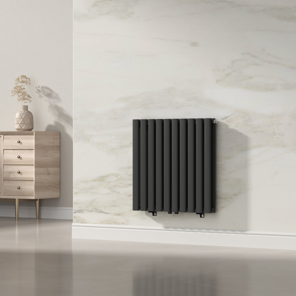 Radiador de tubo de diseño Nore Negro 60x60cm Doble capa 800W [neu.haus]