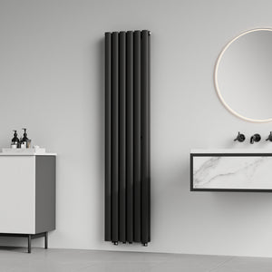 Radiador de tubo de diseño Nore negro 160x36cm de doble capa 1198W [neu.haus]