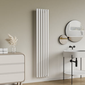 Radiador de tubo de diseño Nore Blanco 180x36cm de una capa 707W [neu.haus]