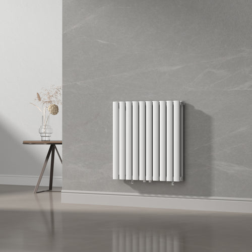 Radiador de tubo de diseño Nore Blanco 60x60cm Doble capa 800W [neu.haus]