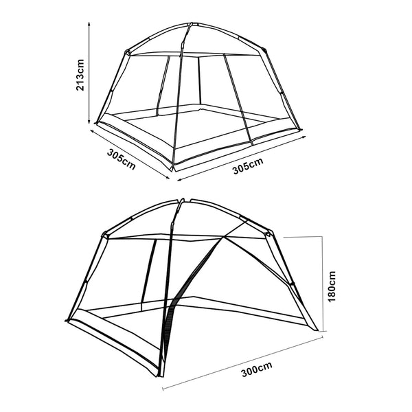 Pabellón de red Beekdaelen 305x305x213 cm en varios colores [pro.tec]