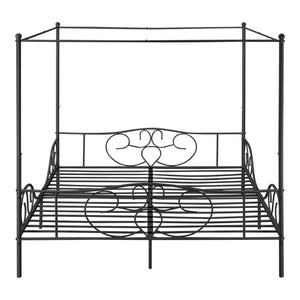 Cama con dosel Finström marco de metal con somier de lamas en varios colores y tamaños en.casa