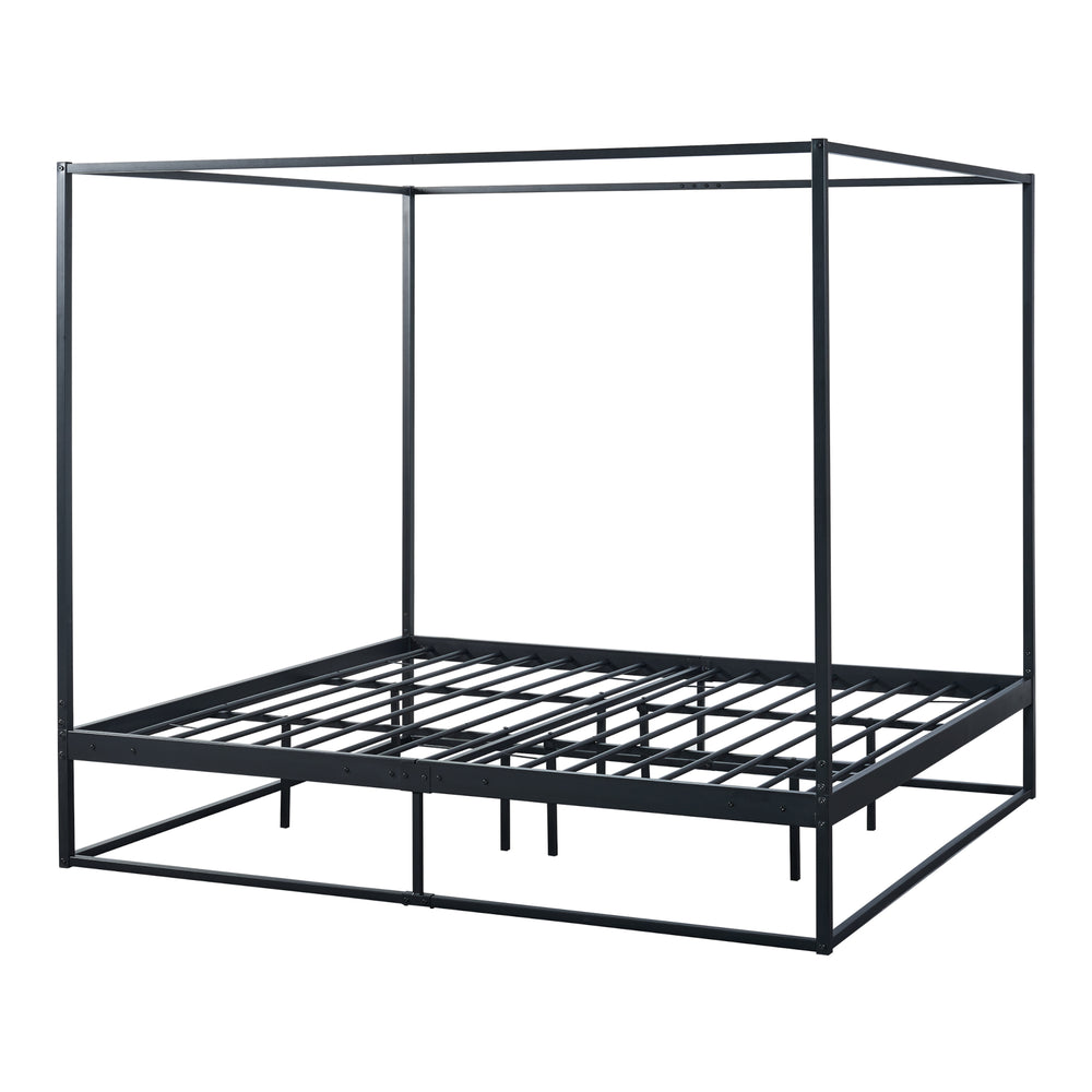 Cama con dosel Kristianstad metal negro en varios tamaños [en.casa] - premiumXL