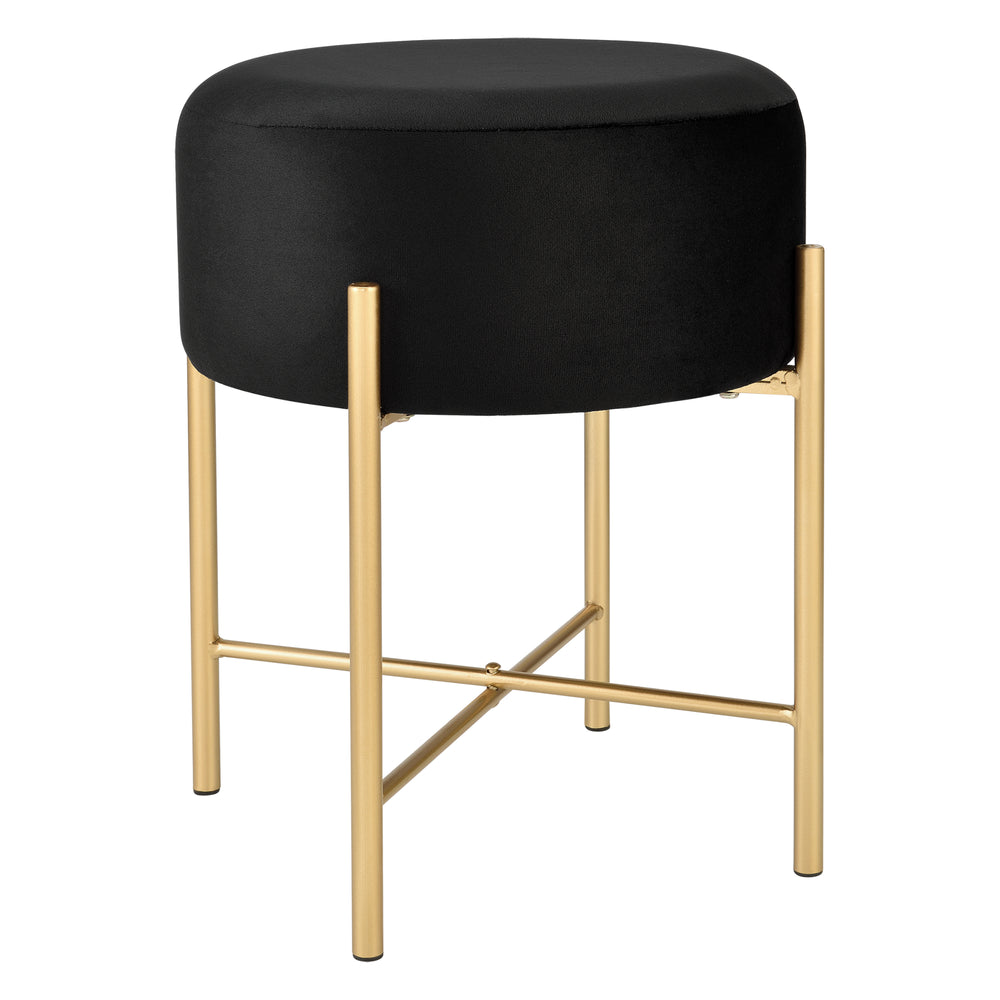 Taburete Kungälv reposapiés hasta 100 kg negro/color latón [en.casa] - premiumXL