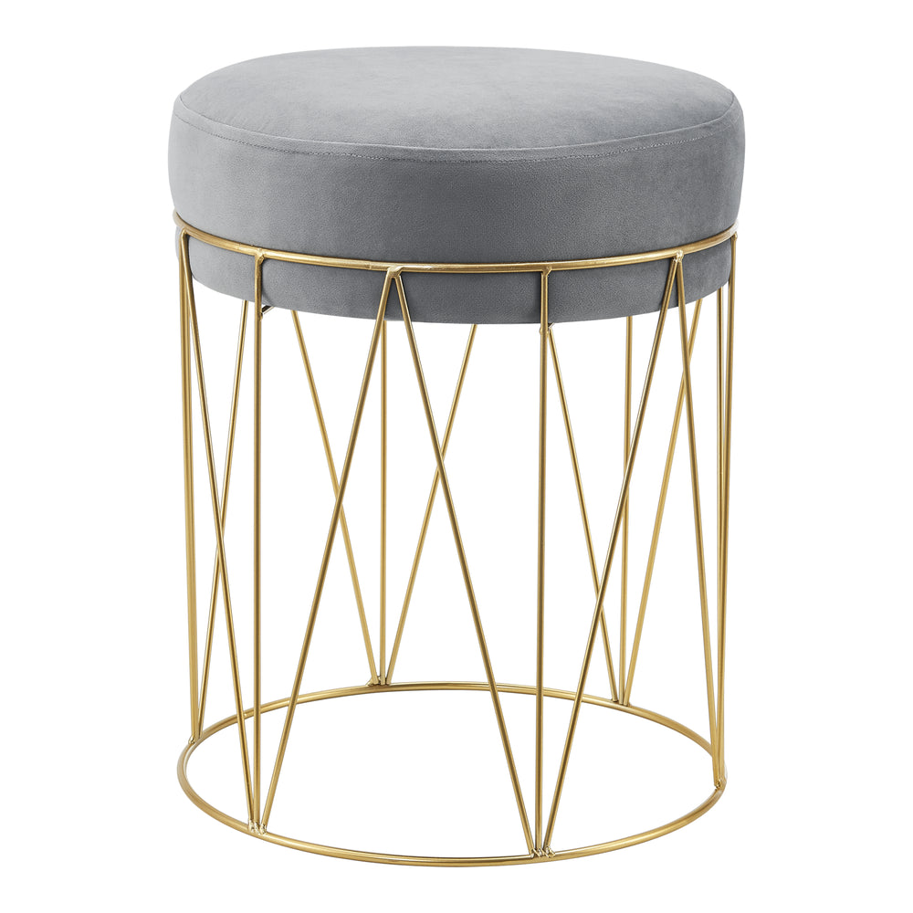 Taburete Melsele hasta aprox. 100 kg Gris/Color latón [en.casa]