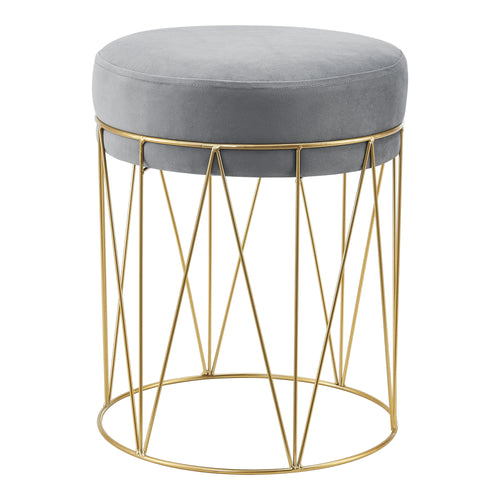 Taburete Melsele hasta aprox. 100 kg Gris/Color latón [en.casa]