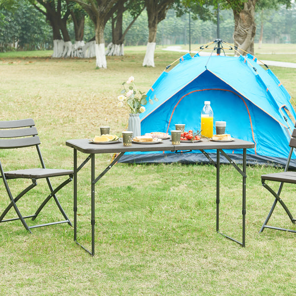 Mesa plegable ajustable en altura Adelfia 120x60cm [en.casa]