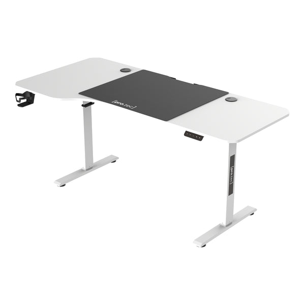 Escritorio ajustable en altura Stryn aglomerado y acero - blanco o negro [pro.tec]