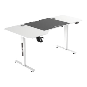 Escritorio ajustable en altura Stryn aglomerado y acero - blanco o negro [pro.tec]