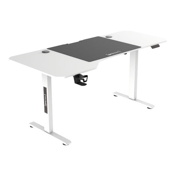 Escritorio ajustable en altura Stryn aglomerado y acero - blanco o negro [pro.tec]
