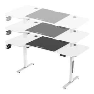 Escritorio ajustable en altura Stryn aglomerado y acero - blanco o negro [pro.tec]