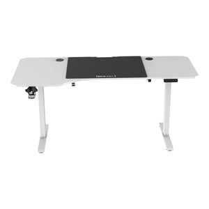 Escritorio ajustable en altura Stryn aglomerado y acero - blanco o negro [pro.tec]