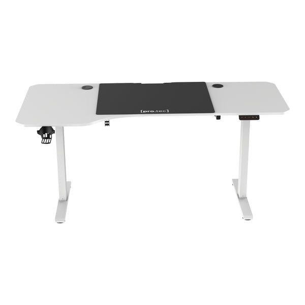 Escritorio ajustable en altura Stryn aglomerado y acero - blanco o negro [pro.tec]