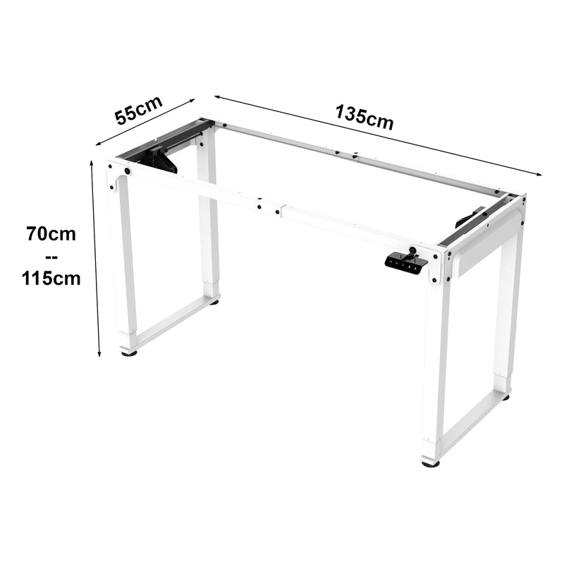 Esquema acotado Estructura de mesa ajustable en altura Kirkkonummi 135x55cm [pro.tec]