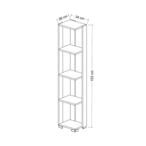 Estantería Aalestrup con 4 niveles 153 x 34 x 26 cm en varios colores [en.casa]