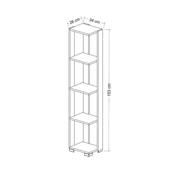 Estantería Aalestrup con 4 niveles 153 x 34 x 26 cm en varios colores [en.casa]
