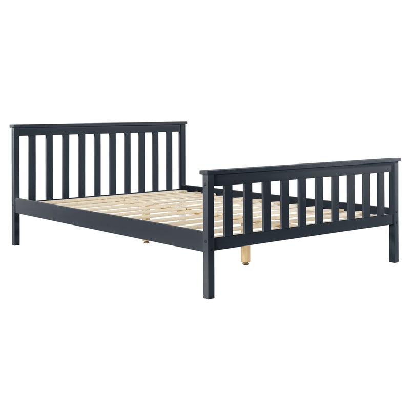 Esquema acotado Cama de madera Hellnar con colchón de espuma fría en varios colores y tamaños [en.casa]