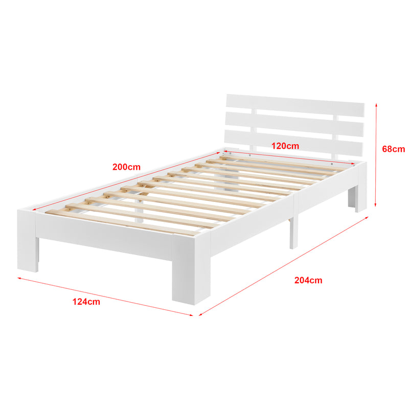 Esquema acotado Cama de madera Nivala con colchón de espuma fría, varios colores y tamaños en.casa