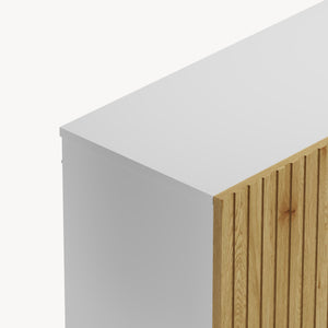 Estantería de pie Verhundar con 6 compartimentos 3 puertas 102x120x30cm - Efecto madera [en.casa]