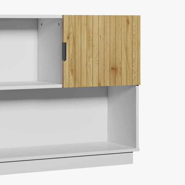 Estantería de pie Verhundar con 6 compartimentos 3 puertas 102x120x30cm - Efecto madera [en.casa]