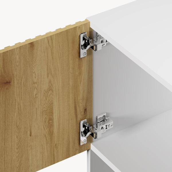 Estantería de pie Verhundar con 6 compartimentos 3 puertas 102x120x30cm - Efecto madera [en.casa]