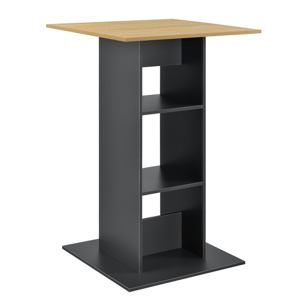 Mesa de bar Visby 110x70x70 cm con 3 estantes en.casa