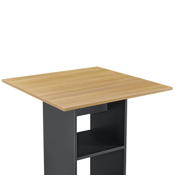 Mesa de bar Visby 110x70x70 cm con 3 estantes en.casa
