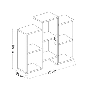 Estantería multifuncional Aabybro con 6 compartimentos de almacenamiento 76 x 85 x 22 cm en varios colores [en.casa]