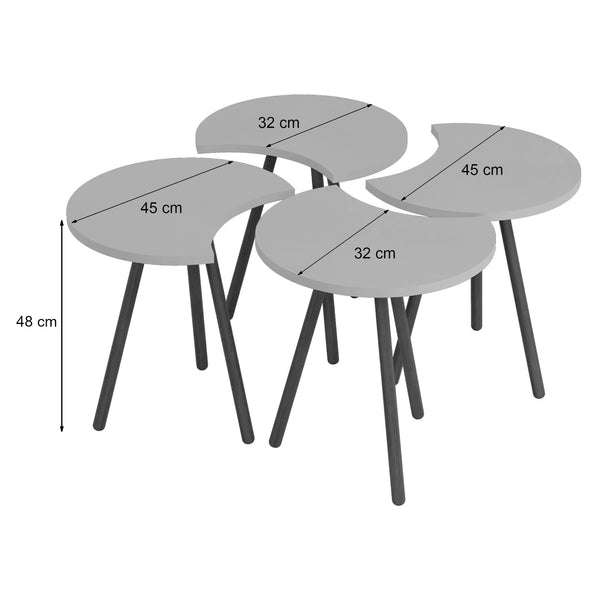 Mesa de centro Højer en set de 4 unidades 48 x 45 x 32 cm varios colores [en.casa]