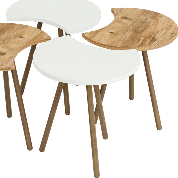 Mesa de centro Højer en set de 4 unidades 48 x 45 x 32 cm varios colores [en.casa]