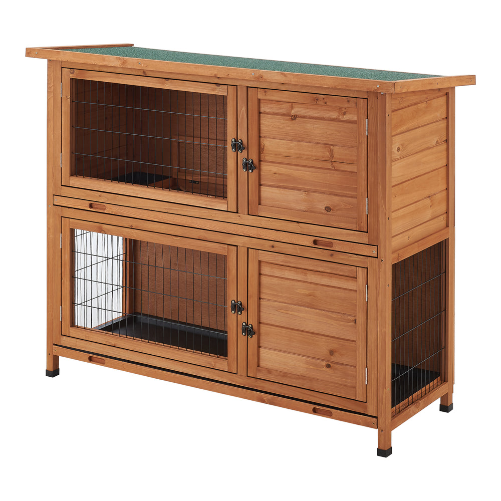 Conejera Falkenau recinto para animales pequeños 104x122x50cm madera de abeto [en.casa] - premiumXL