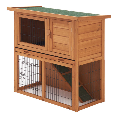 Casa para conejos Nidda 85x91,5x45cm madera de abeto [en.casa]
