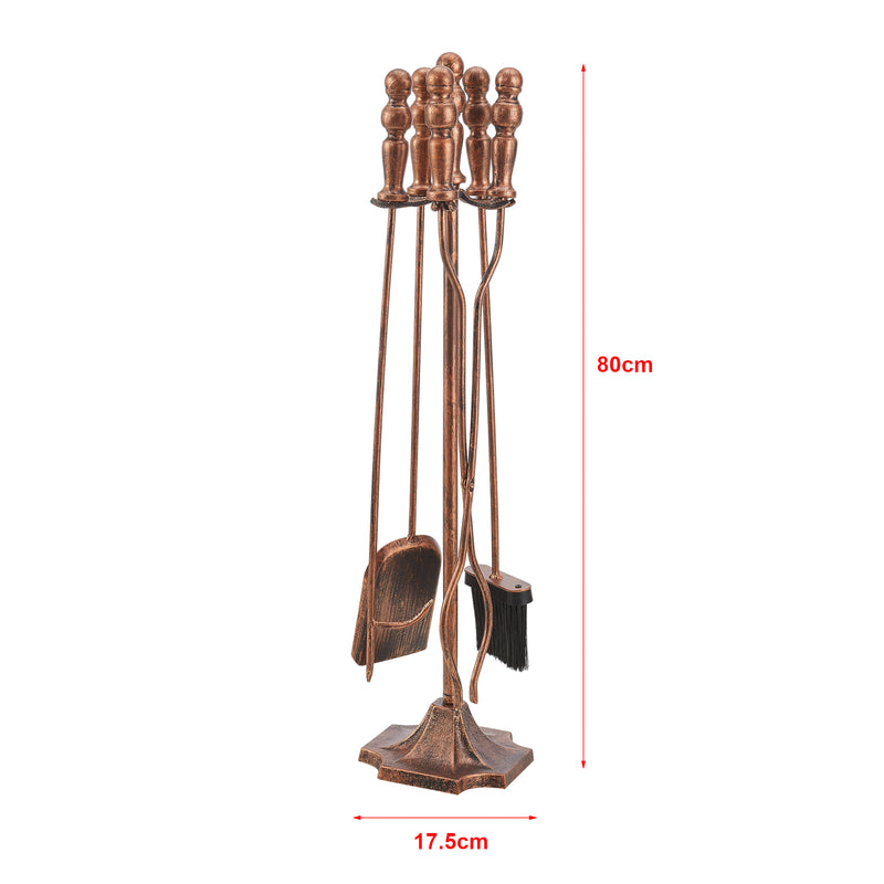 Esquema acotado Juego de herramientas para chimenea Dovre 5 piezas conjunto para chimenea varios colores [en.casa]