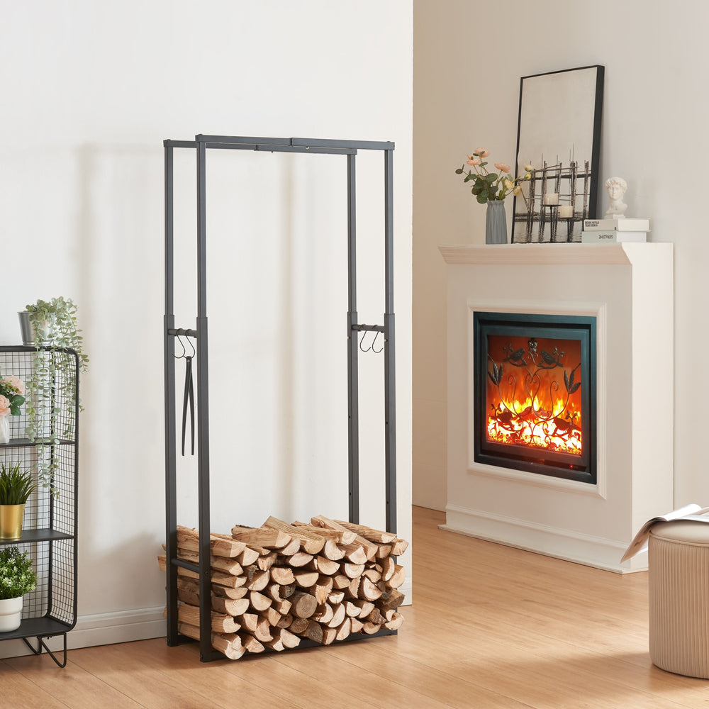Estante para leña Kasan con tamaño ajustable [en.casa] - premiumXL
