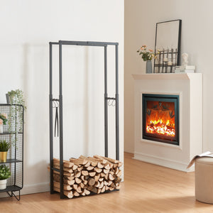 Estante para leña Kasan con tamaño ajustable [en.casa] - premiumXL
