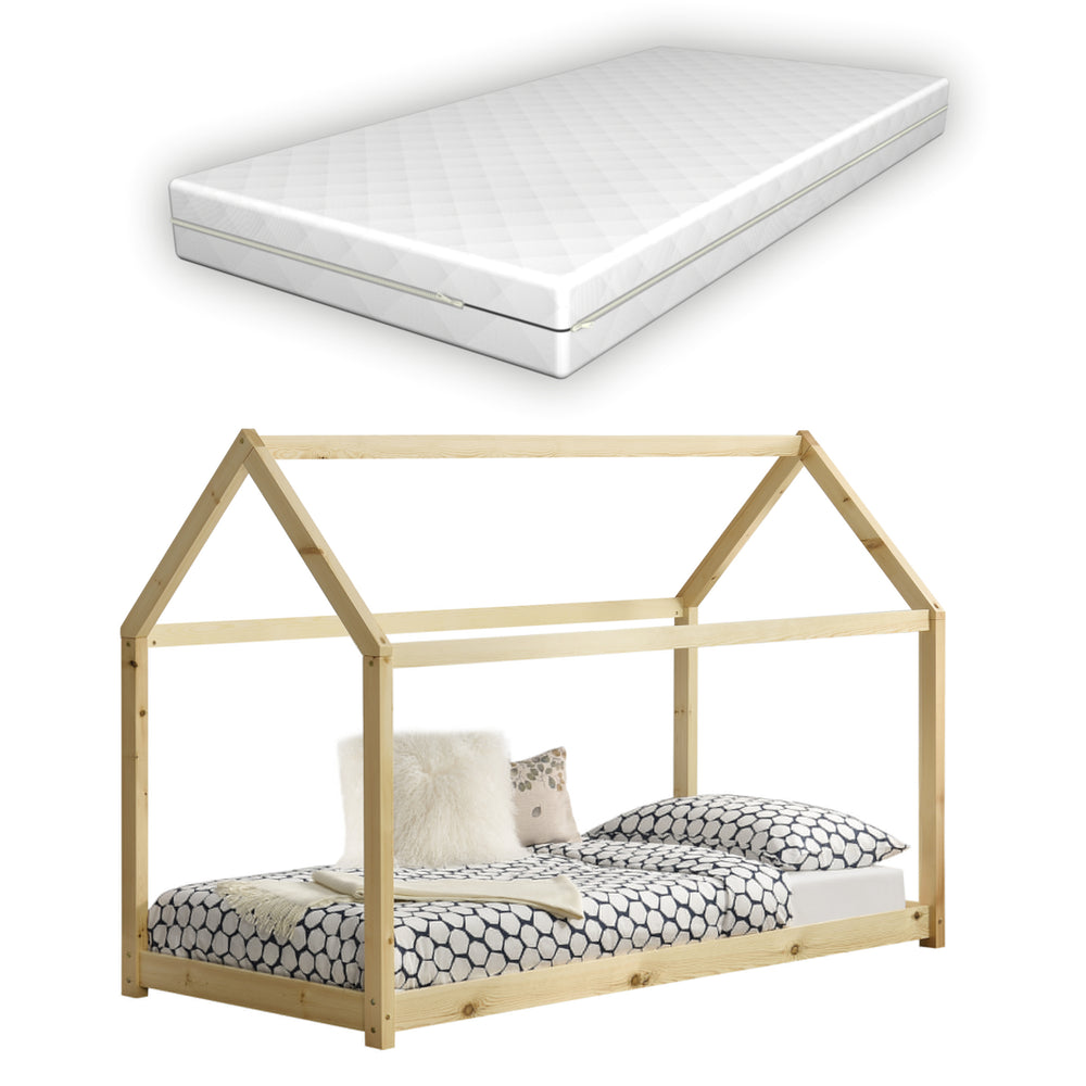 Cama infantil Netstal con colchón de espuma fría en varios colores y tamaños [en.casa] - premiumXL