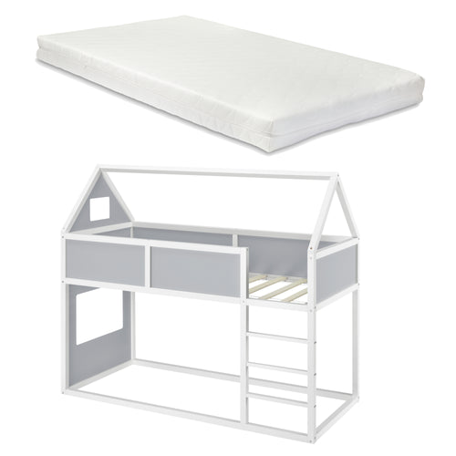 Litera infantil Quedlinburg 90x200 cm con colchón de espuma fría Madera [en.casa]