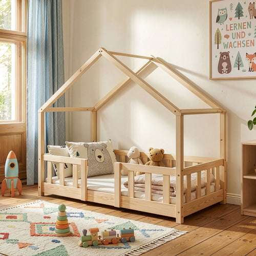 Cama para niños Treviolo forma de casa pino  [en.casa]