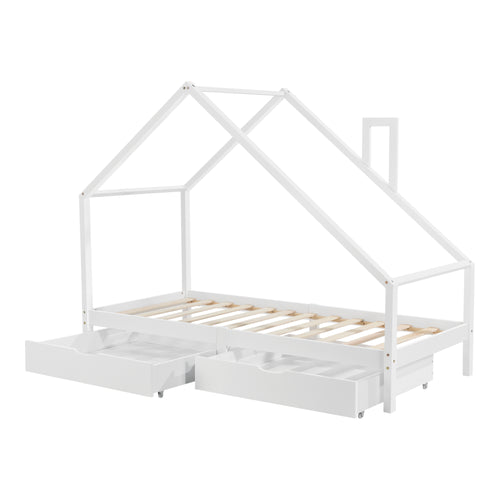 Cama infantil Assling con 2 cajones 90x200cm en varios colores [en.casa]