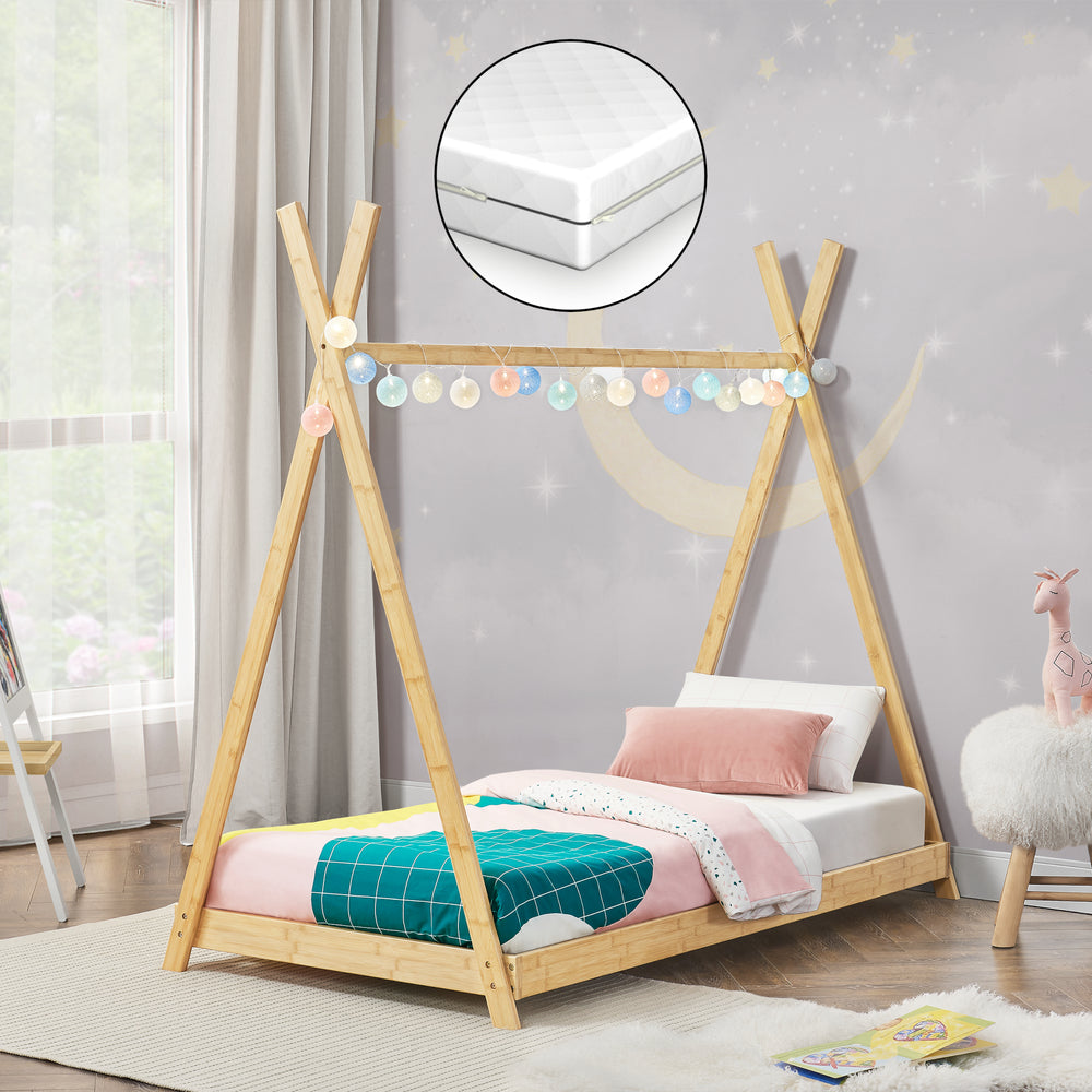 Cama infantil Vimpeli con colchón de bambú en varias medidas [en.casa] - premiumXL