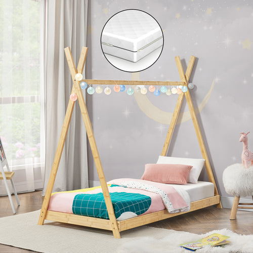 Cama infantil Vimpeli con colchón de bambú en varias medidas [en.casa] - premiumXL