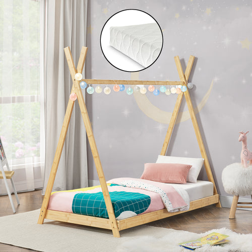 Cama infantil Vimpeli con colchón de bambú en varias medidas [en.casa] - premiumXL