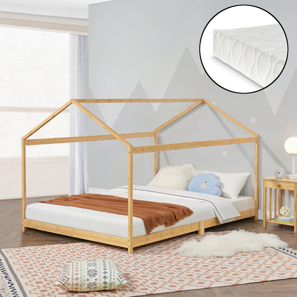 Cama infantil Vindafjord bambú en varios tamaños + colchón [en.casa] - premiumXL