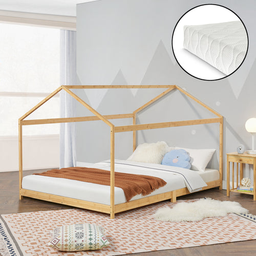 Cama infantil Vindafjord bambú en varios tamaños + colchón [en.casa] - premiumXL