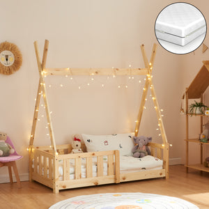 Cama infantil Helsingborg con colchón 70x140 cm [en.casa] - premiumXL