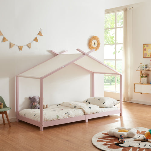 Cama para niños Brome Forma casita con techo pino 90 x 200 cm [en.casa]