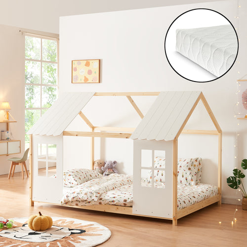 Cama infantil semiabierta Tostedt con colchón [en.casa] - premiumXL