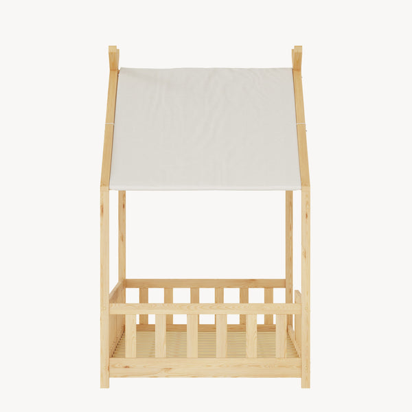Cama casita Rila estilo Montessori con protección contra caídas 90x200 cm [en.casa]